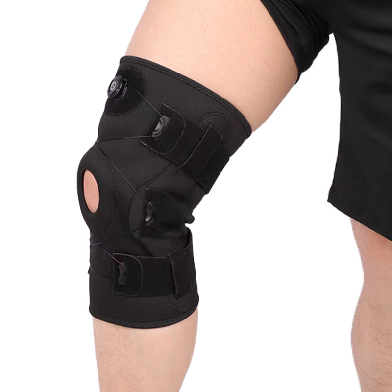 Hinged Knee Brace Joint Support Compression Sleeve Open Patella Stabilizer Wraps