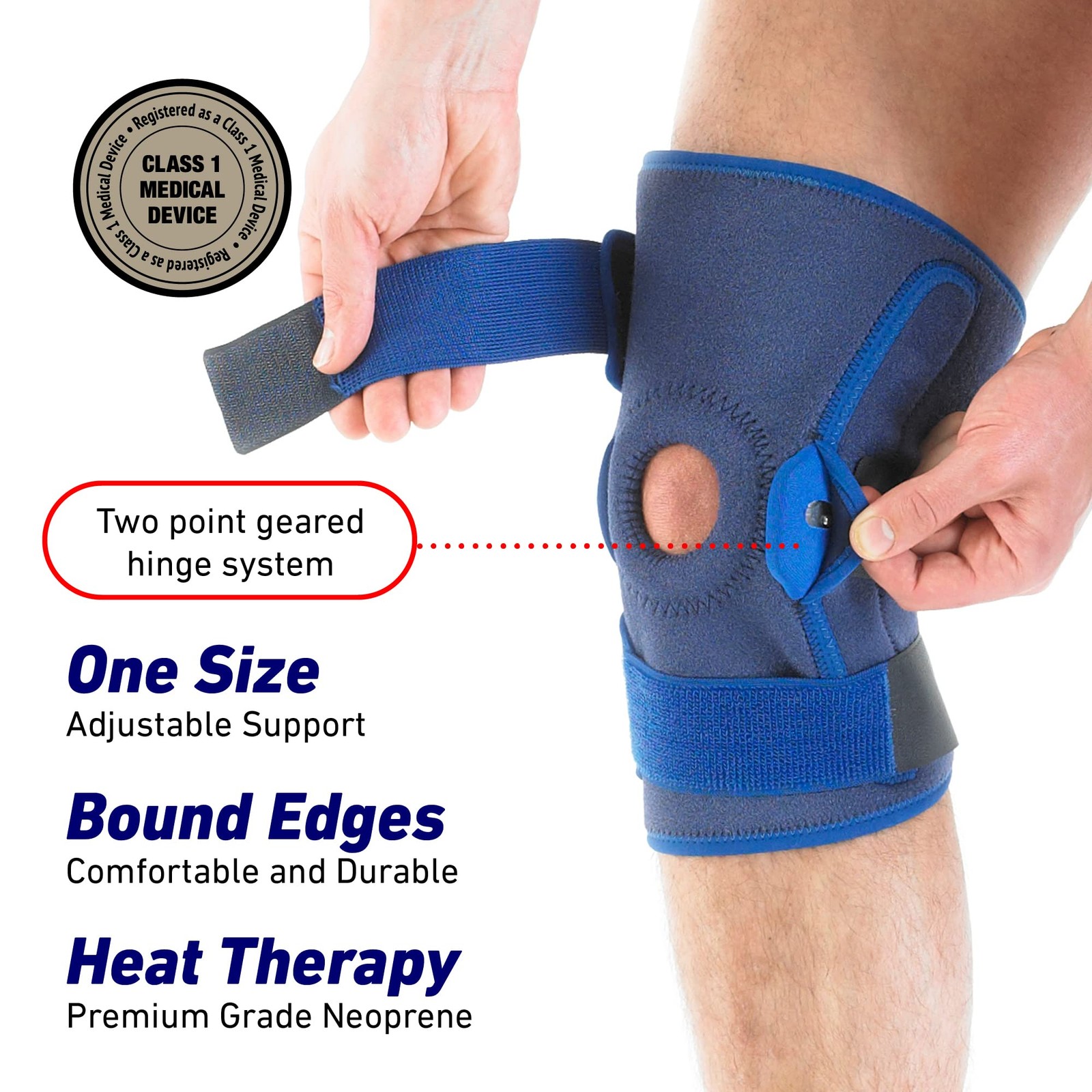 Adjustable Hinged Knee Brace Compression Sleeve Support For Patellar Tracking
