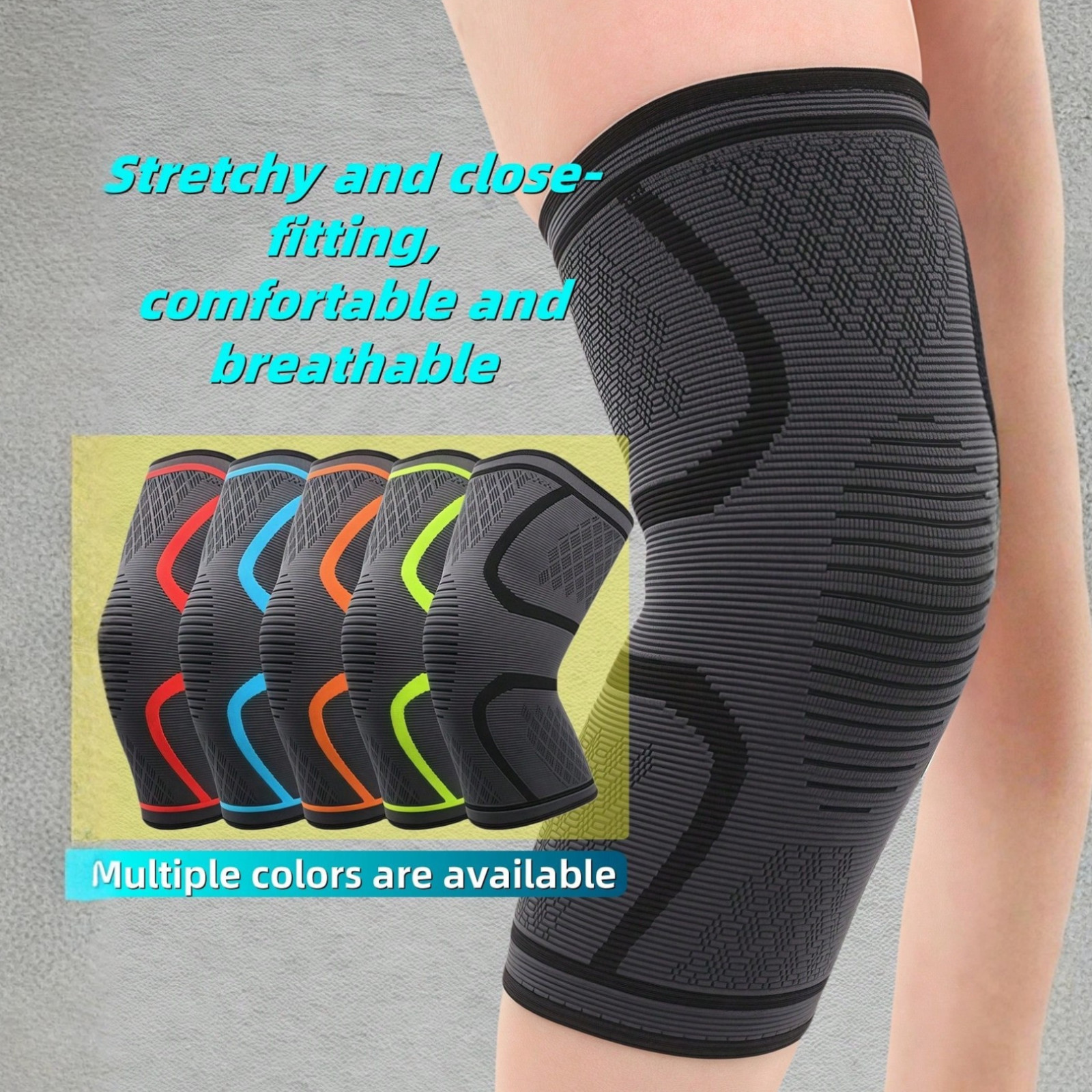 2 Pack Knee Compression Sleeve Brace Support Patella Arthritis Joint Stabilizer