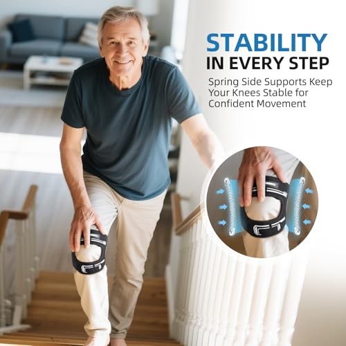 Patella Tendon Support Knee Brace for Women & Men, Adjustable Knee L/XL Black