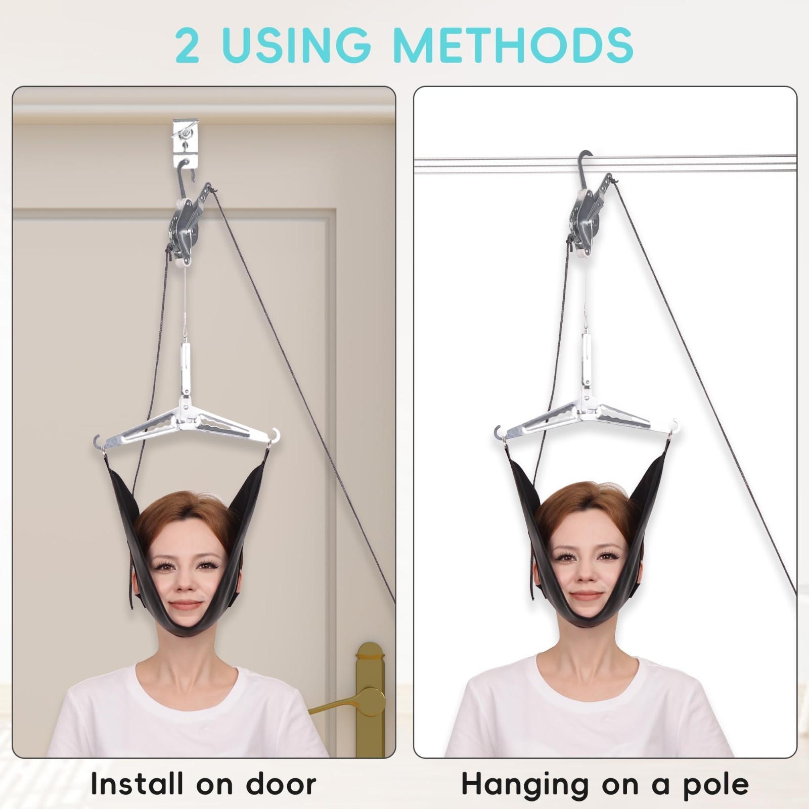 Cervical Neck Traction Device – Over-The-Door Portable Stretcher for Pain Relief
