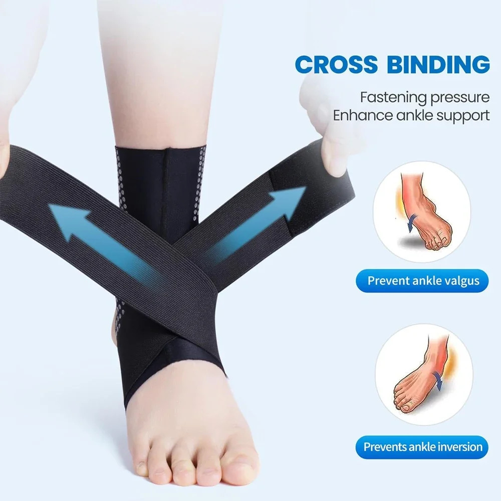 1PC Adjustable Compression Ankle Support Brace, Sports Ankle Stabilizer for Runn