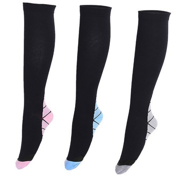 3 Pairs Compression Socks Stockings Knee High S/M-X/XL Medical Support Women Men