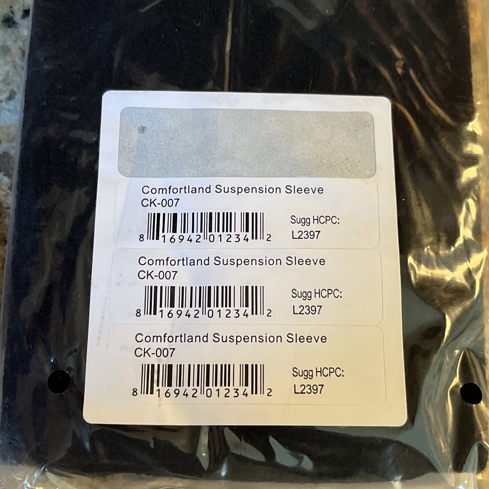 TWO Brand New Comfortland Medical CK‑007 Black Suspension Sleeves