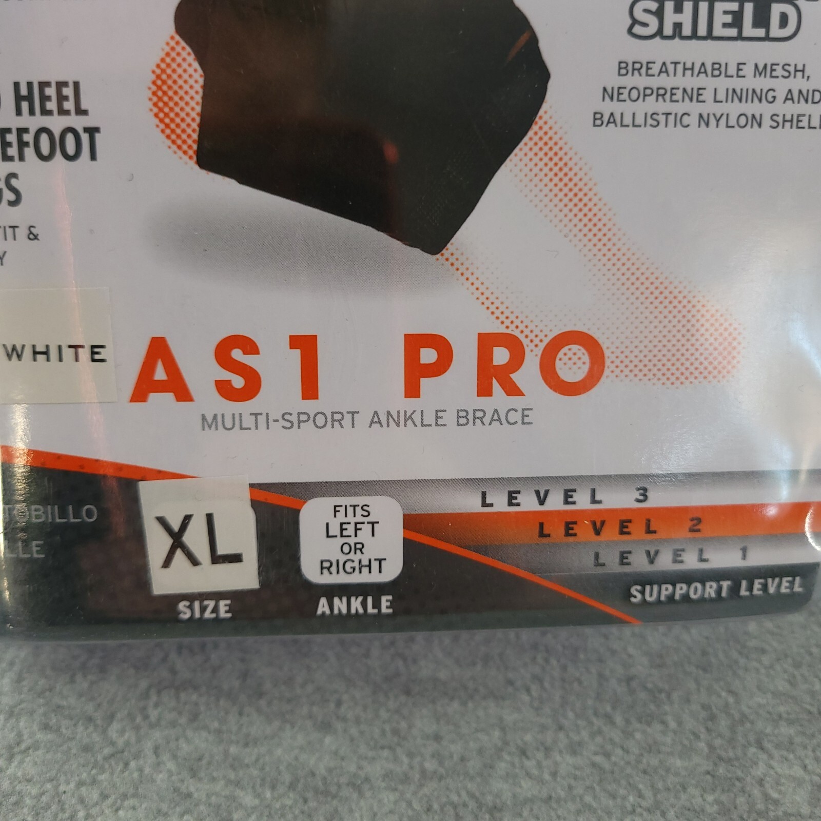 Active Ankle Ankle Brace AS1 Pro Brace White XL Lace Up and Strap Multi Sport