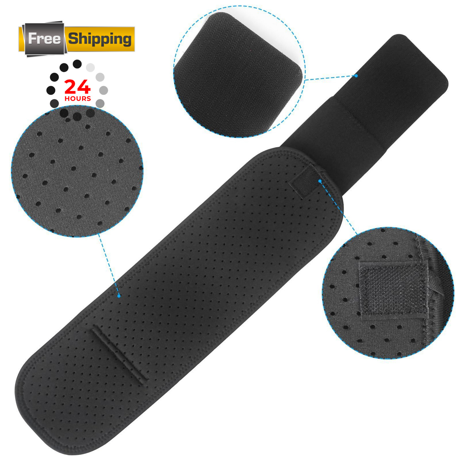 Luwint Compression Upper Arm Sleeve Wrap, Adjustable Bicep Large, Black