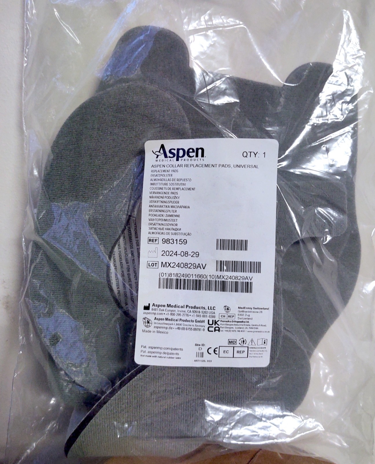 Aspen 983159 Cervical Collar Replacement Pad Kit – Universal Size