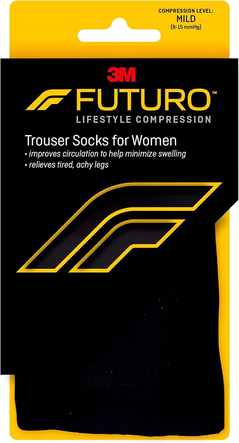 Futuro Medium Black Energizing Trouser Socks for Women 8-15 mmHg