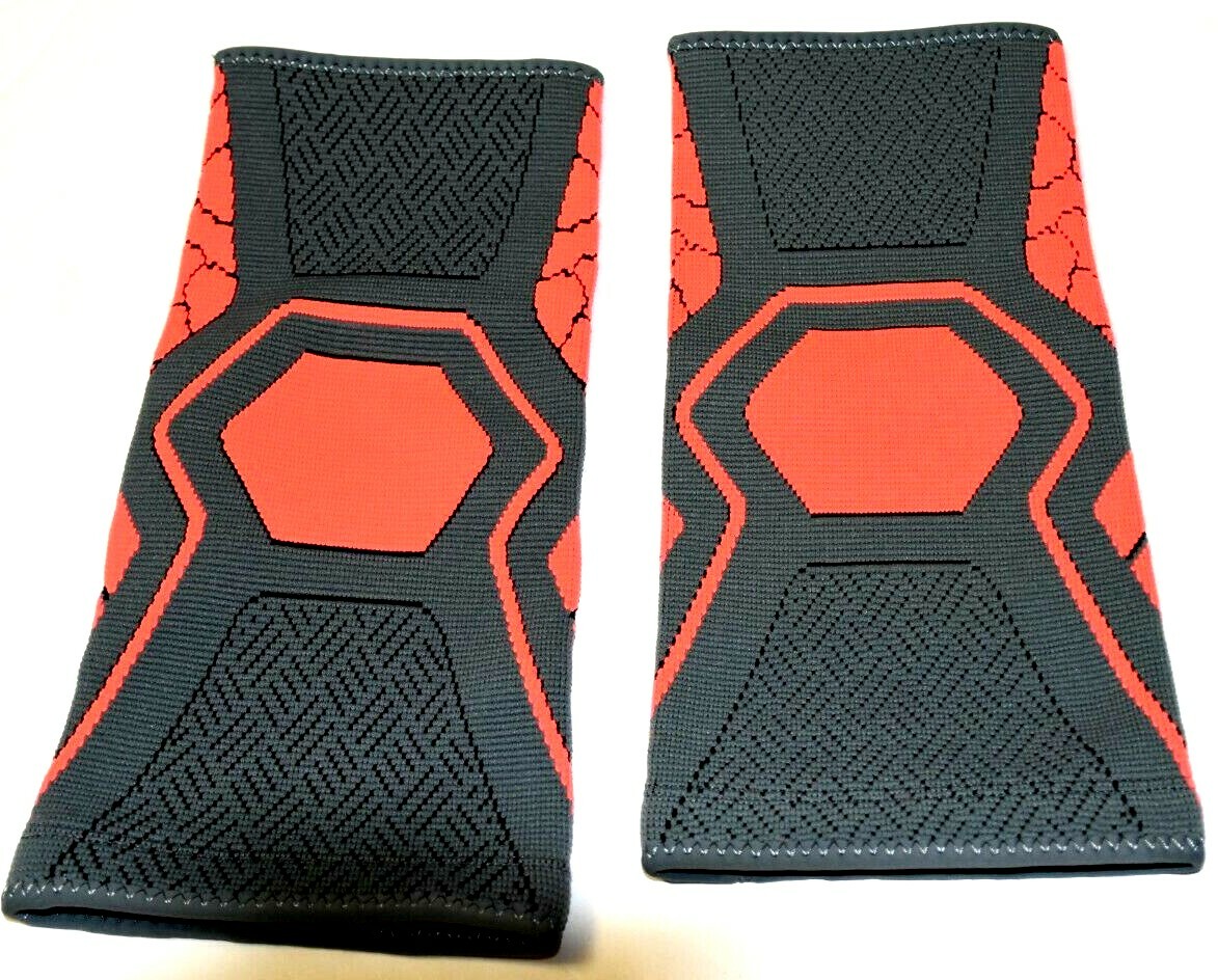 Atercel Compression Knee Sleeve Brace Gray Orange Small 2 Pack Arthritis New