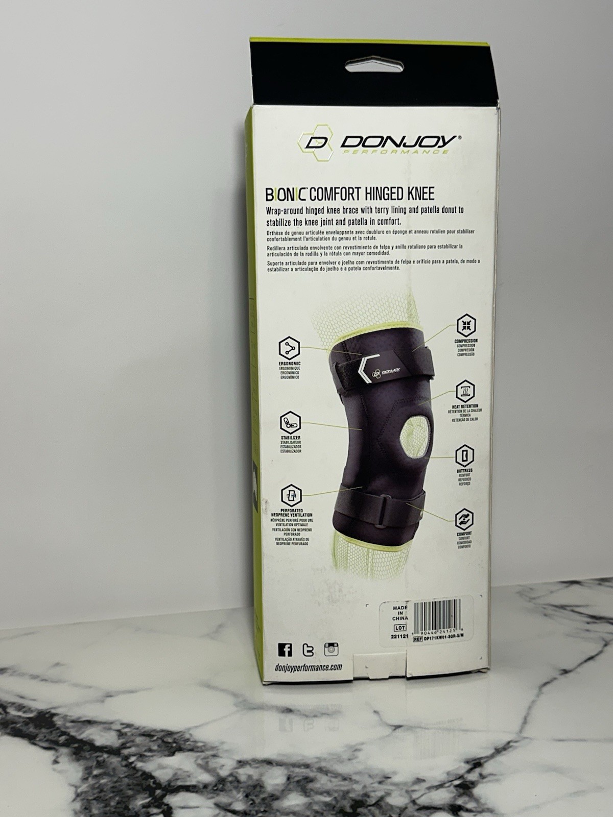 DonJoy Performance Bionic Comfort Hinged Knee Brace S/M Black Bilateral Hinged