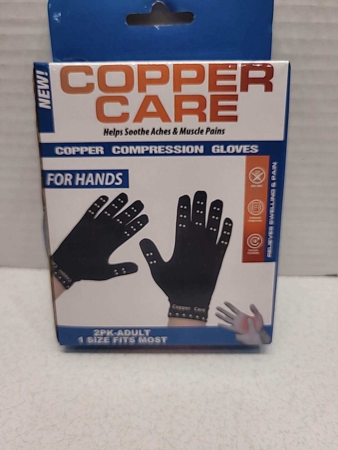 Copper Care 1 Pair Of Compression Gloves Adult 1 Size Fits Most NIP