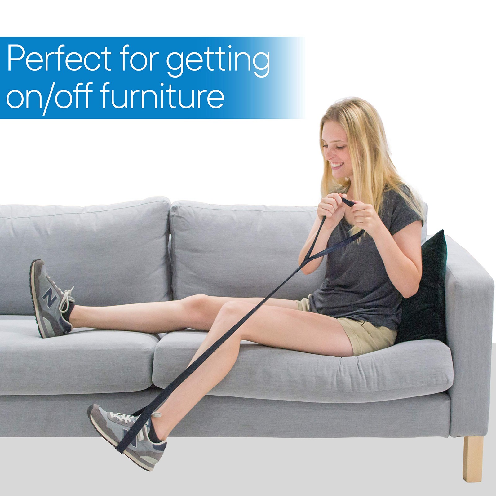 RMS 35 Inch Long Leg Lifter – Durable & Rigid Hand Strap & Foot Loop – Ideal Mob