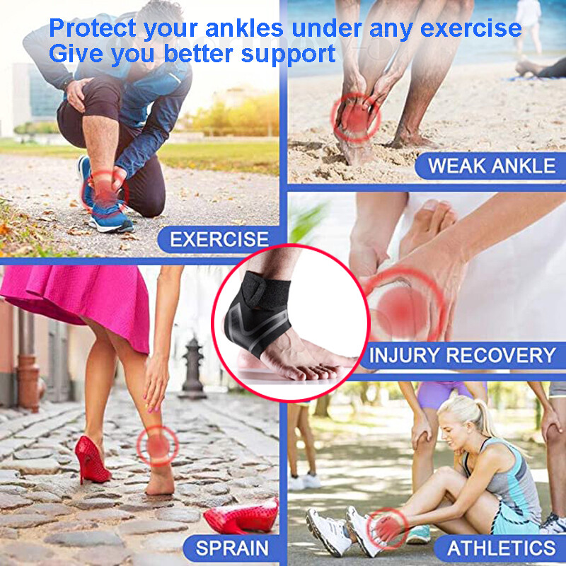 Ankle Brace Compression Support Sleeve Swelling Achilles Tendon Joint Pain Wrap@