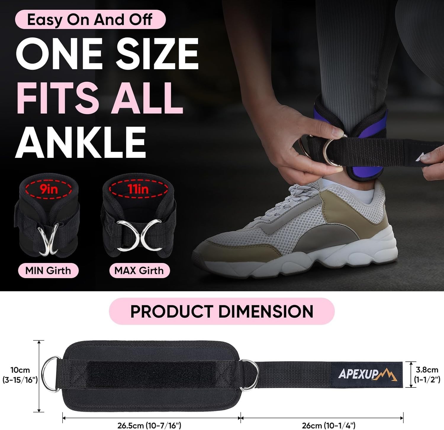 Adjustable Neoprene Ankle Strap for Cable Machines – Perfect for Glute Workouts