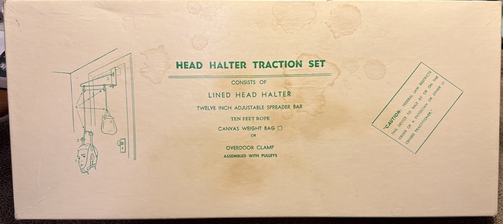 Vintage Over Door Head Traction Set | Complete in Original Box | Medical Therapy