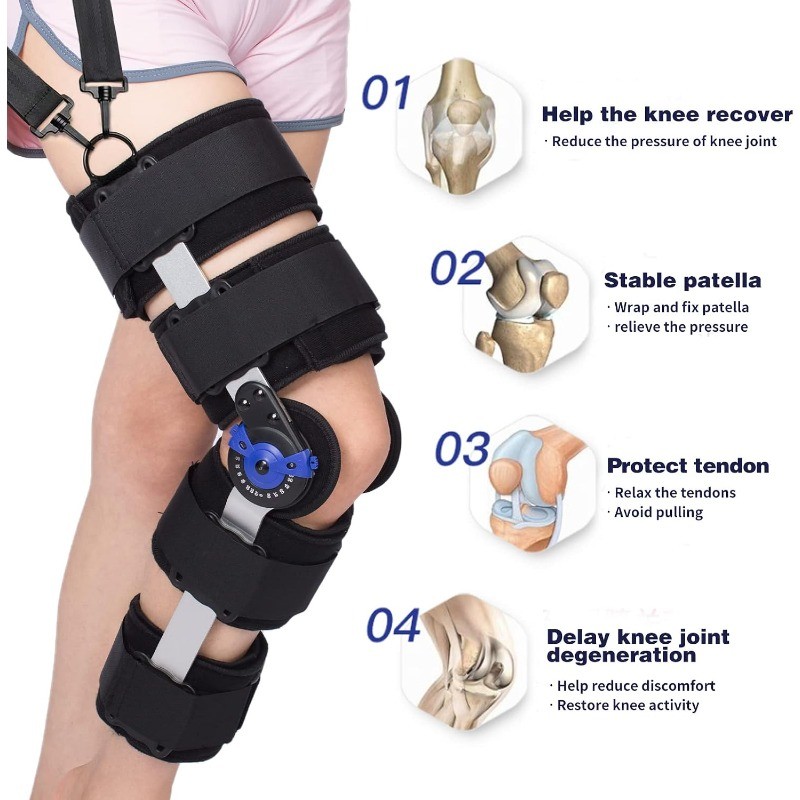 Knee Brace Post Op Knee Brace Adjustable Knee Immobilizer Support Side Leg