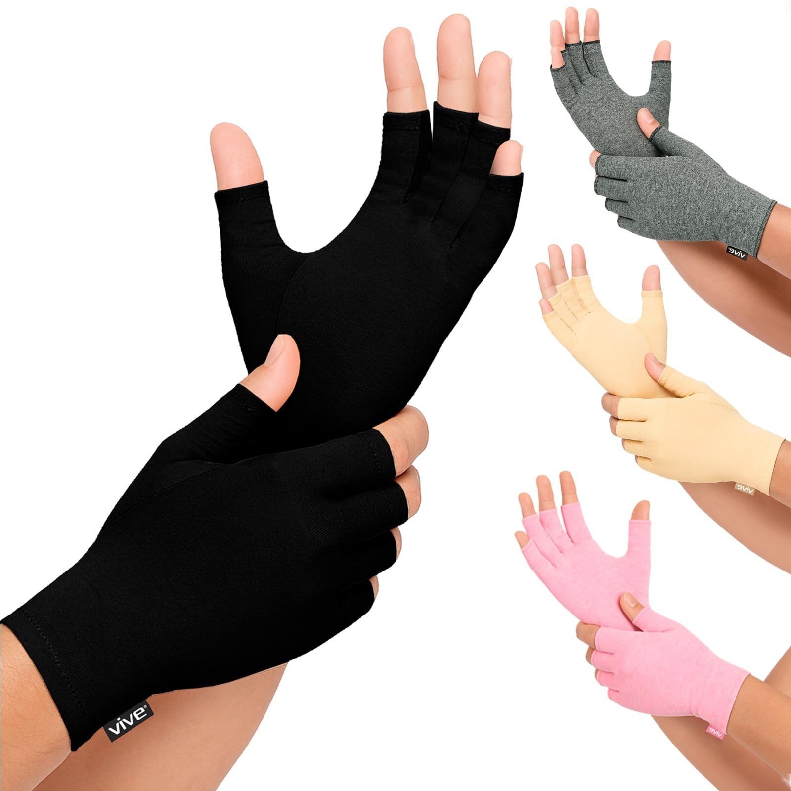 Rheumatoid Arthritis Gloves Men and Women Fingerless Compression Wrap for Ha…