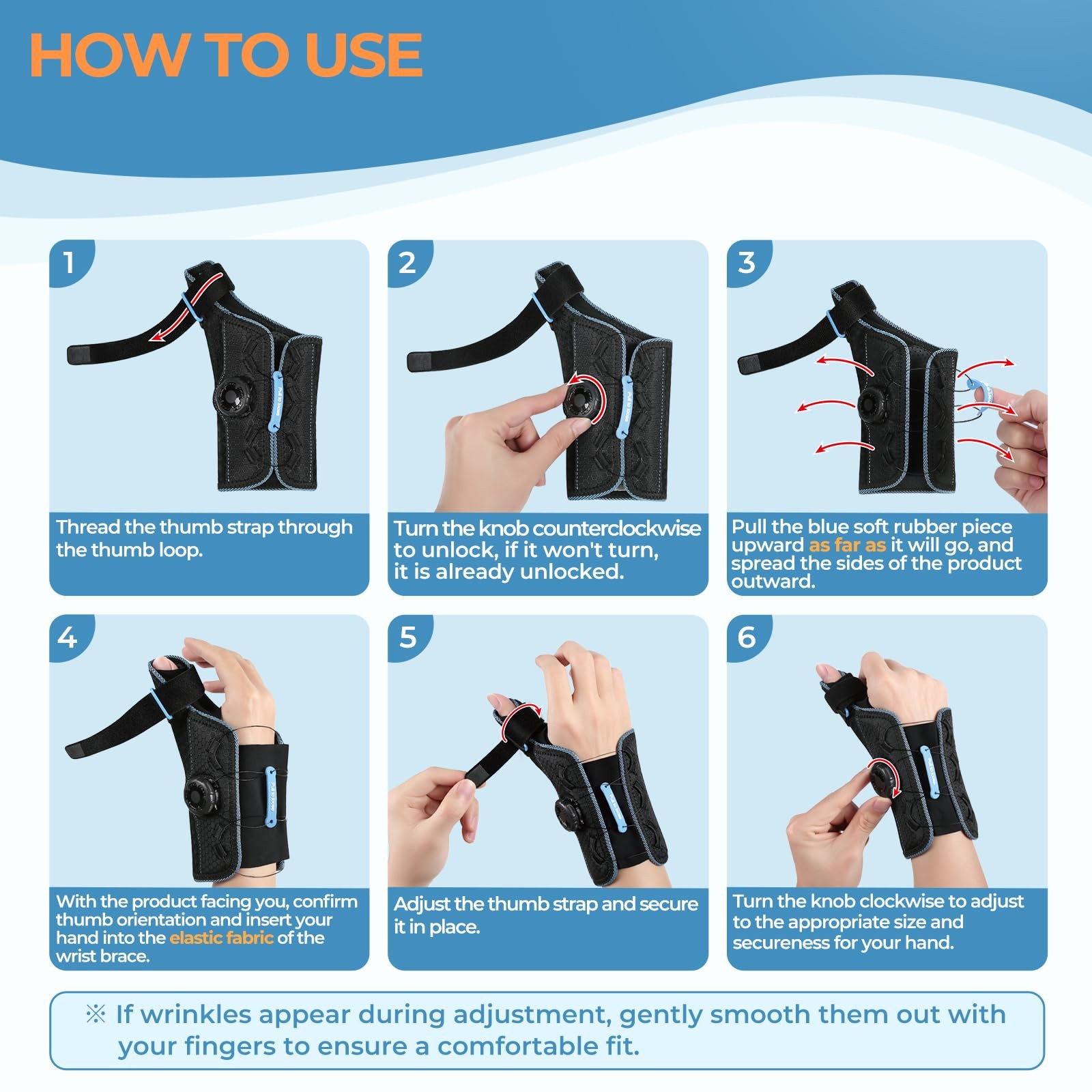 Carpal Tunnel Wrist Brace – Perfect for Summer, Adjustable Knob Thumb Spica S…