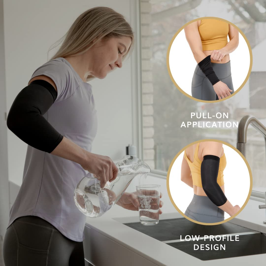 Copper Elbow Compression Sleeve – Men’s and Women’s Medical-Grade Full Arm Su…