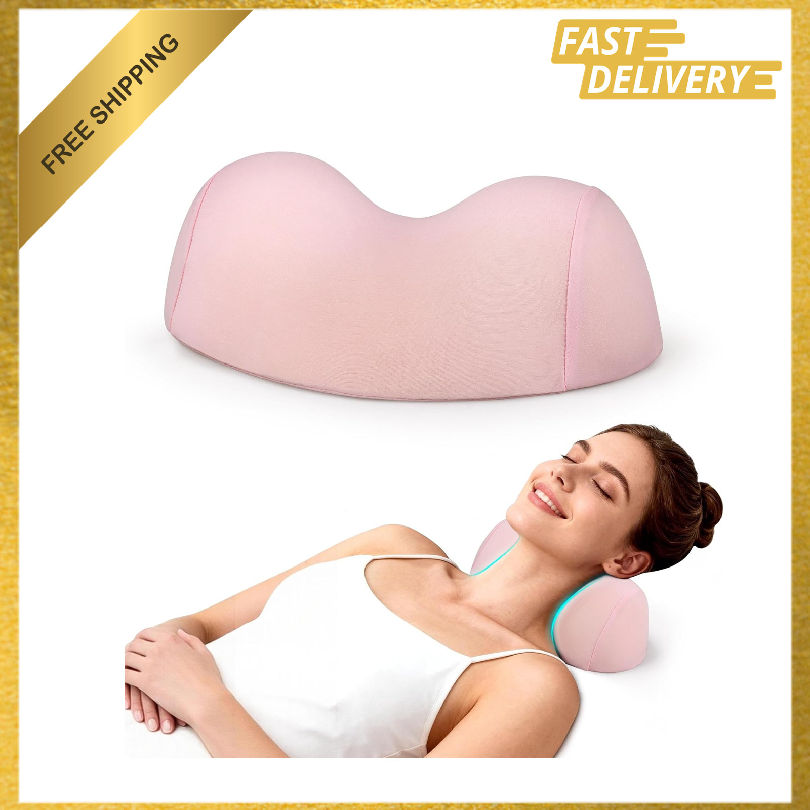Small Neck Stretcher Pillow for Pain Relief, Cervical Traction Device, Memory