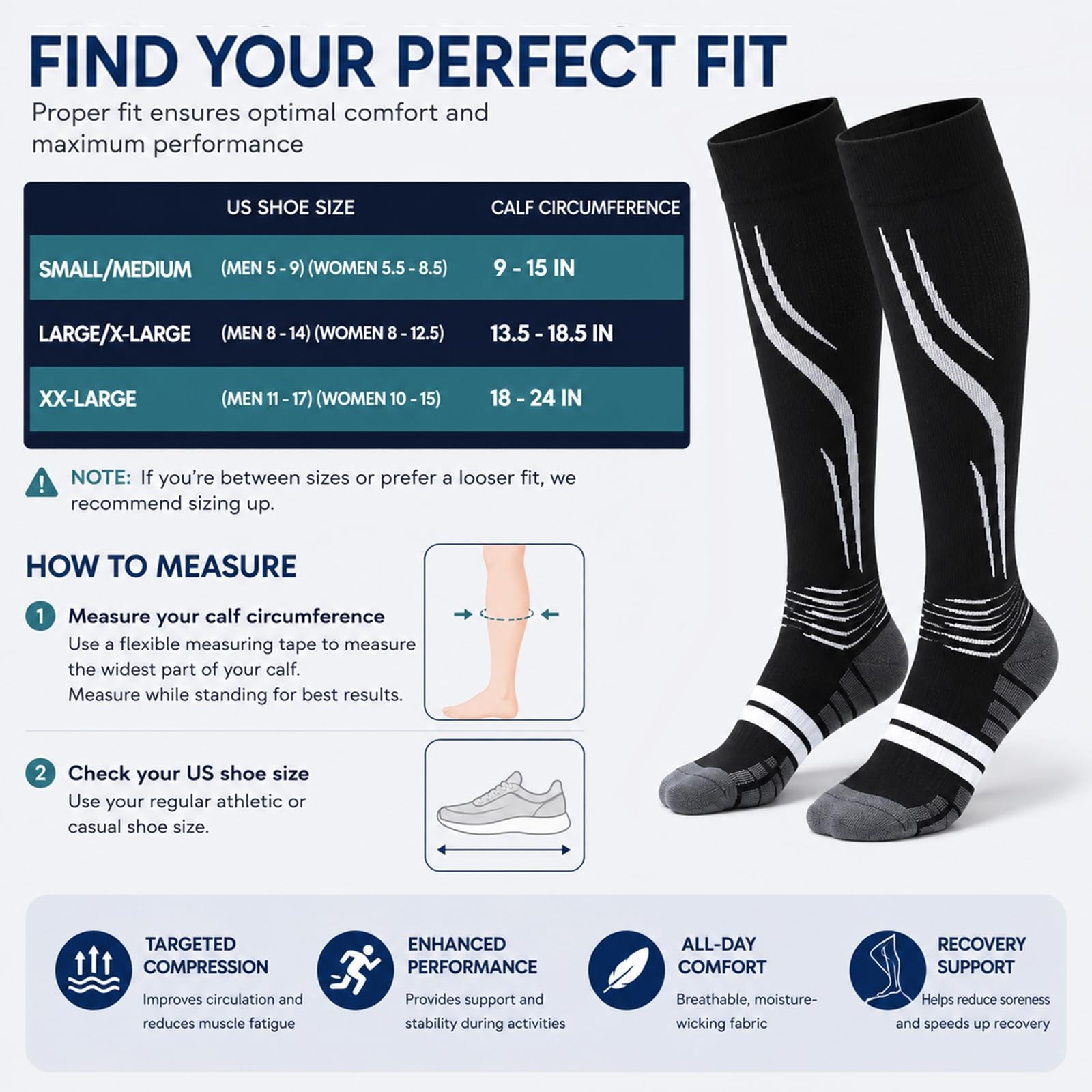 DSLWFQY Compression Socks for Women & Large-X-Large, 2-pack combination 6