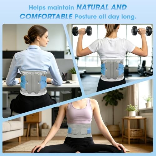 Back Support Belt, Adjustable Lower Back Brace,2XL | 5 Removable XX-Large Blue