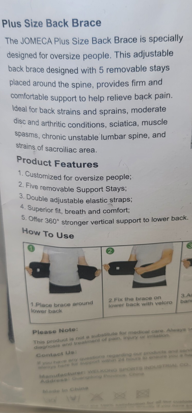 Plus Size Low Back Brace XL – Compression Lower Back Support Belt for Sciatica