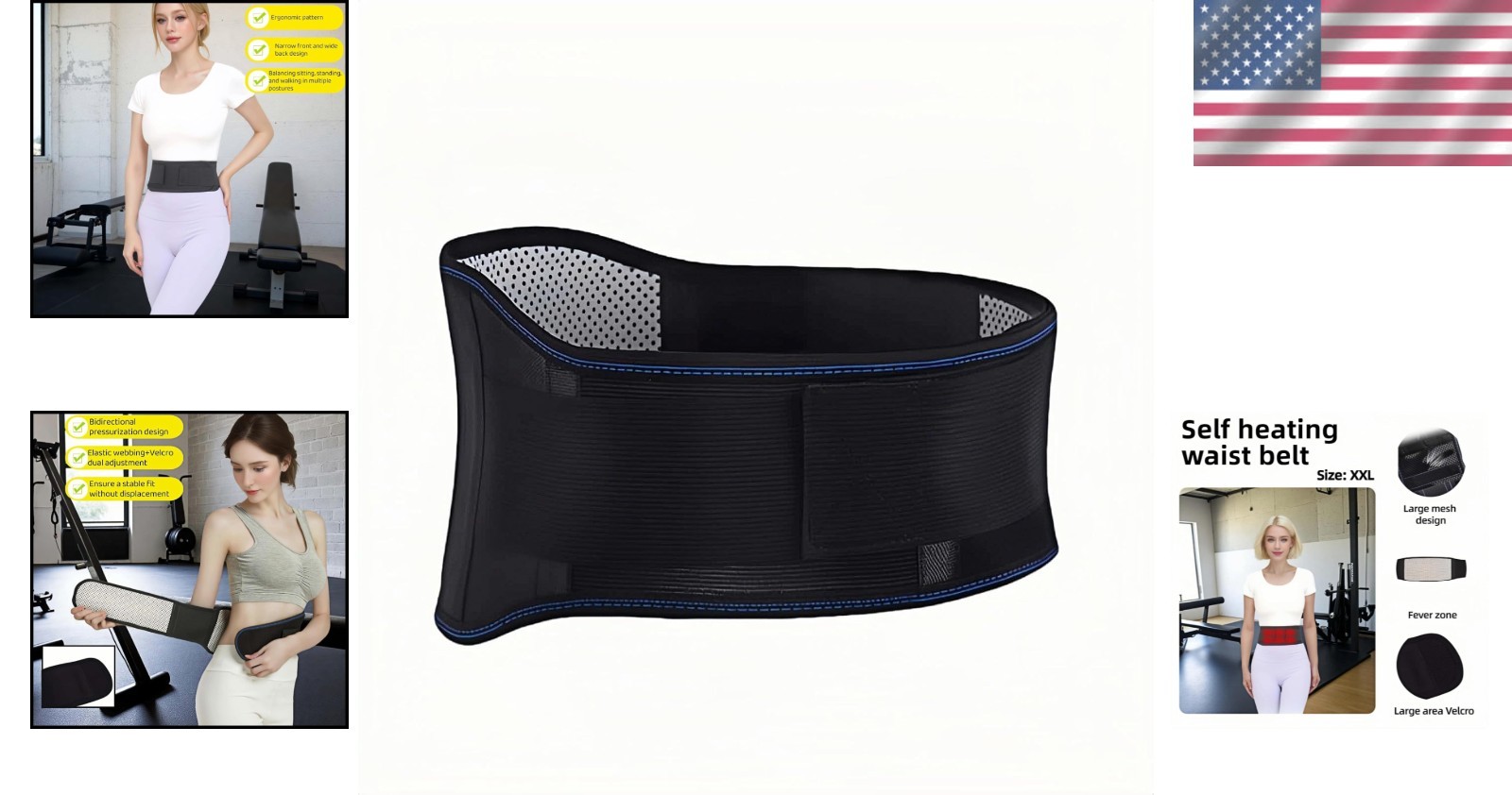 Thermal Therapy Lumbar Support Strap – Breathable & Adjustable for Comfort – XXL