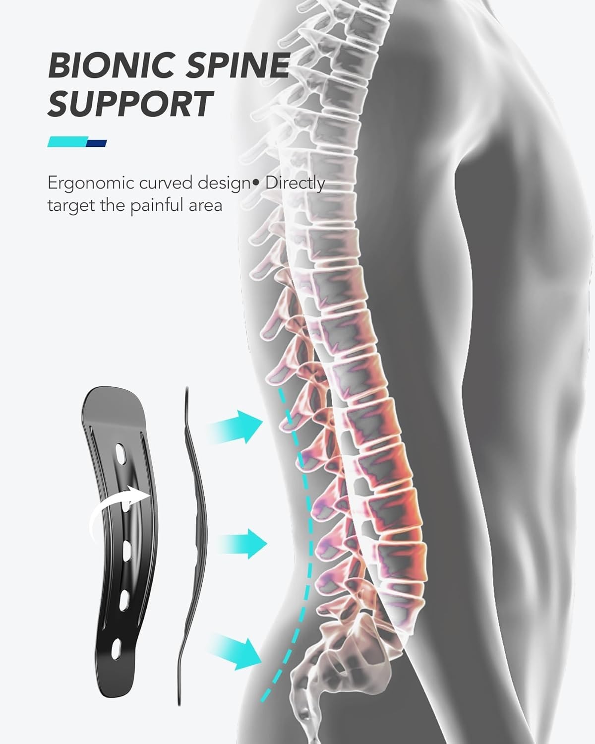 Ergonomic Curved Back Brace for Sciatica & Herniated Disc Relief – Size L