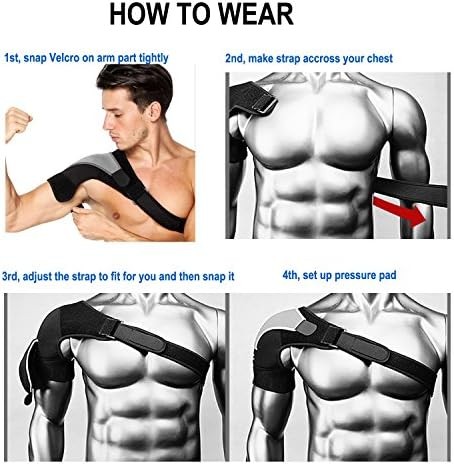 Shoulder Stability Brace Adjustable Shoulder Support with Pressure Pad, Light Br