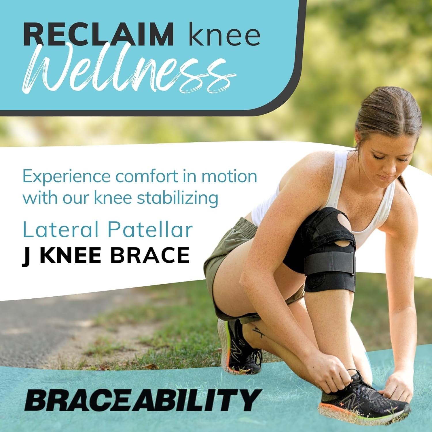 Large J Patella Stabilizer Knee Brace with Lateral Support for Dislocated Knees