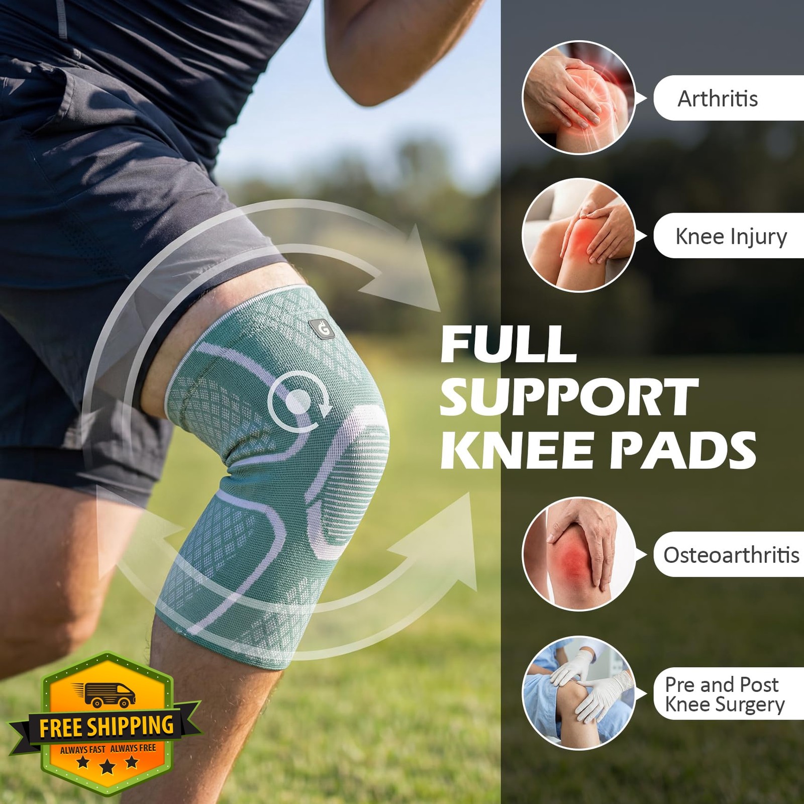 GOOGAH Knee Brace Large Green