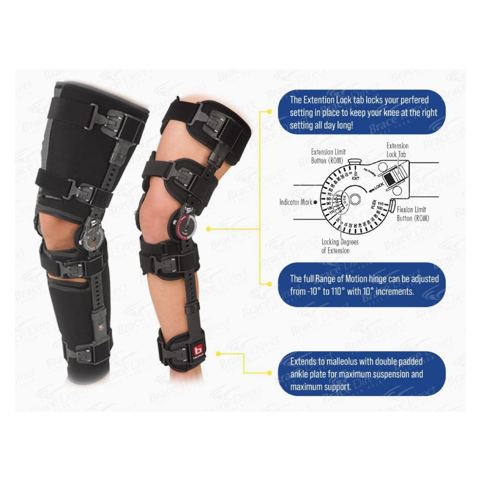 Breg Bledsoe G3 Knee Brace with Range Motion Hinge Post-Op G3, Cool, Universal