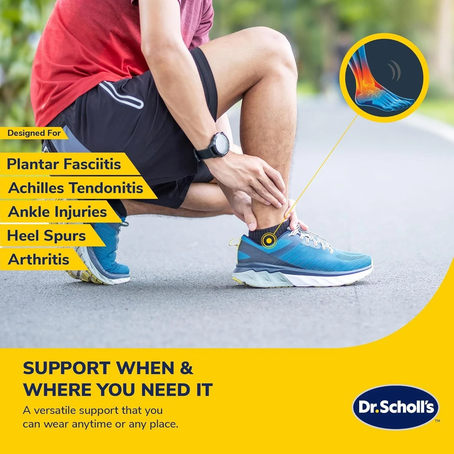 Dr. Scholl’s Compression Ankle Support, Breathable Fabric, Open-Heel L/XL dr7