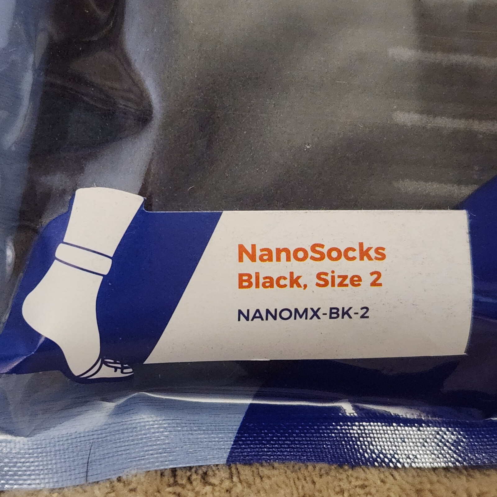 Nanosocks Compression 3-D Nano-Weave Technology Nanomx-BK-2 Black Size 2 Medium
