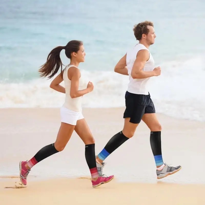 20-30mmHg Compression Calf Sleeves Running Shin Support Socks 1 Pair Unisex