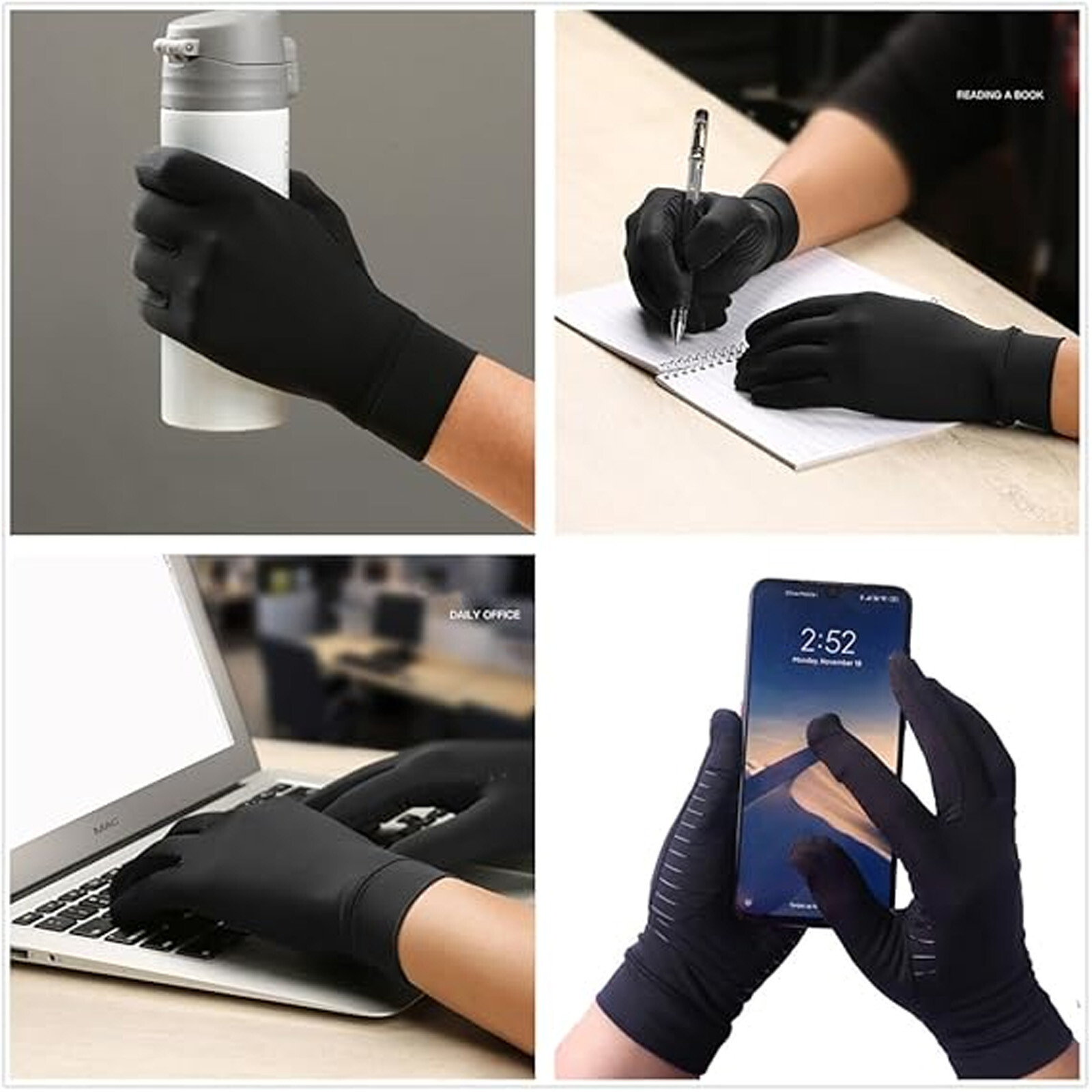 Copper Arthritis Compression Gloves Hand Support Pain Relief Joint Self Care