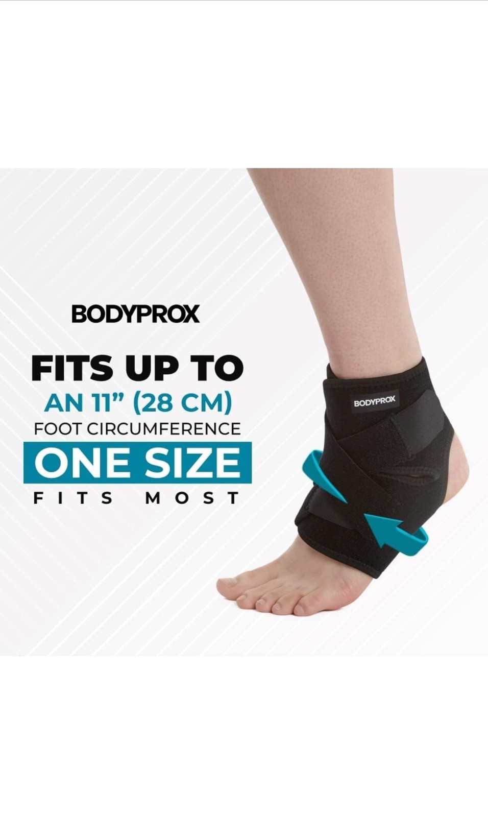 Bodyprox Ankle Support Brace Adjustable Neoprene Wrap One Size NEW