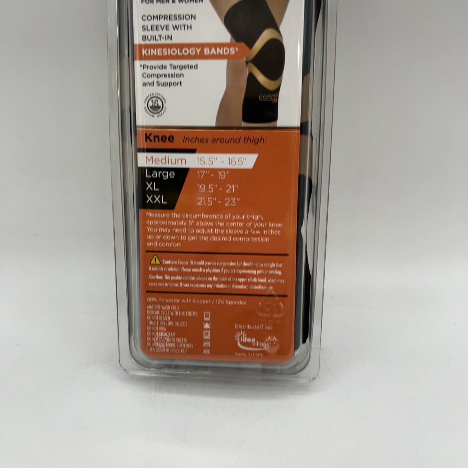 Copper Compression Knee Sleeve PRO SERIES Built In Kinesiology Bands