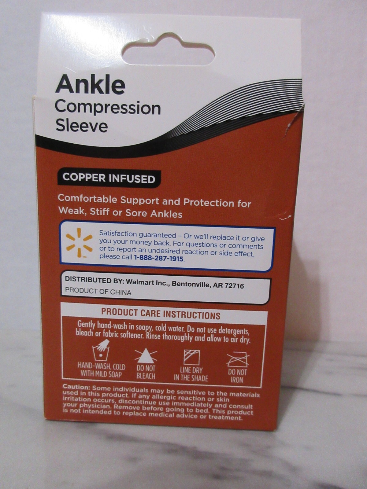 equate M/L Ankle Compression Sleeve Copper Infused Support Relieve Soreness