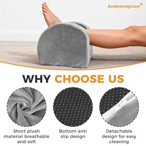 Leg Elevation Wedge Pillow for Knee Recovery – Memory Foam, Non-Slip, Washable C