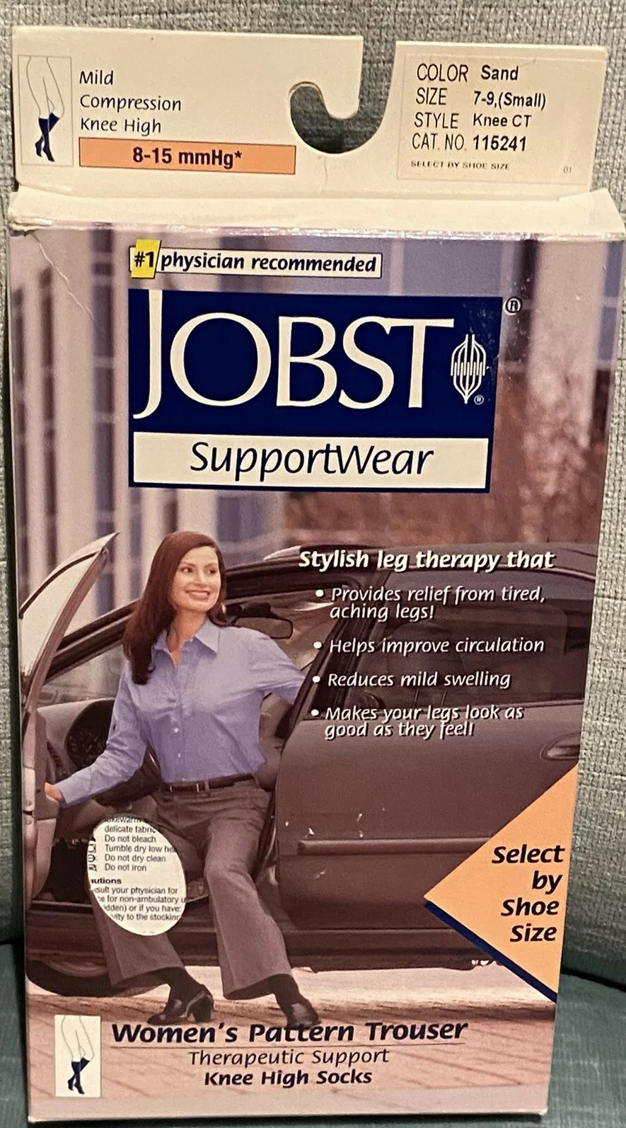 JOBST WOMEN‘S TROUSER THERAPUTIC SUPPORT SMALL 7-9 KNEE HIGH SOCKS TAN 8-15 mmHg