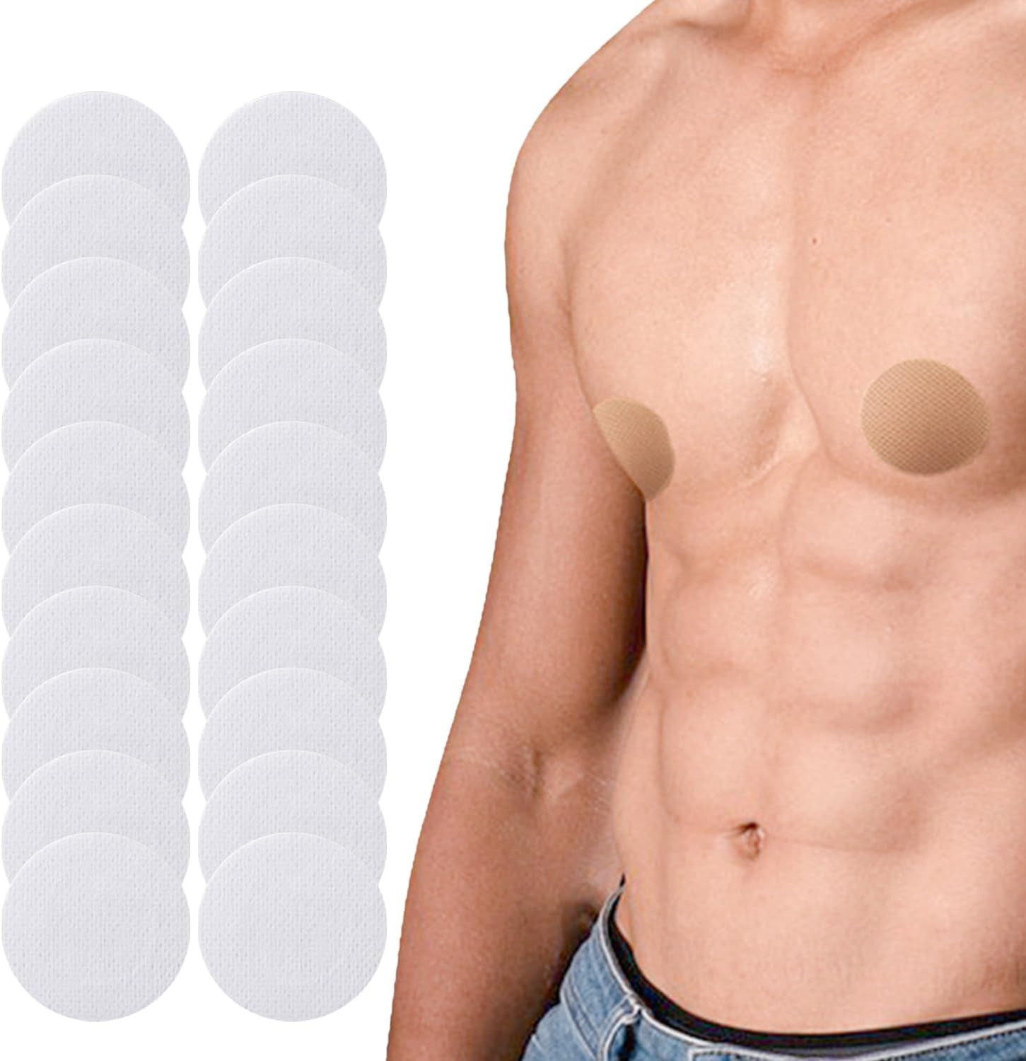 100 Pieces Disposable Nipple Covers for Men Anti White 100 3.5cm