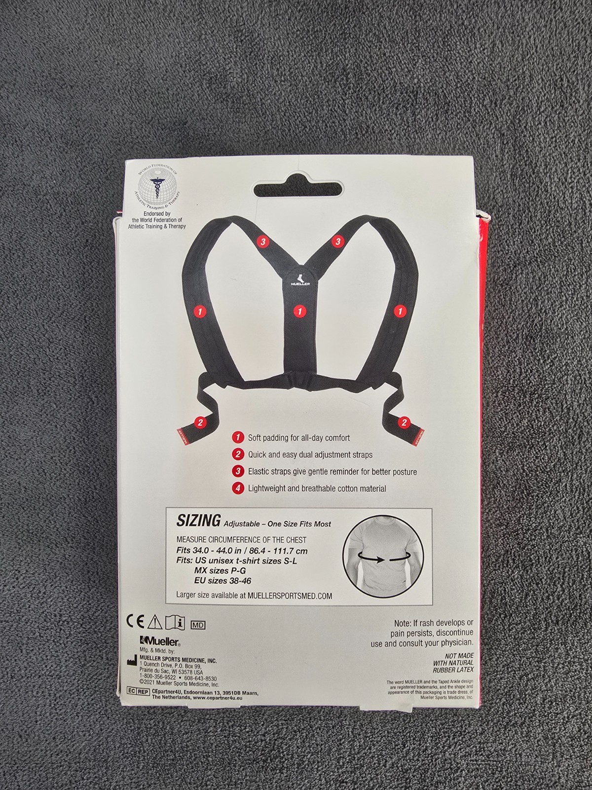 MUELLER Sports Medicine Posture Corrector for Women and Men, Adjustable