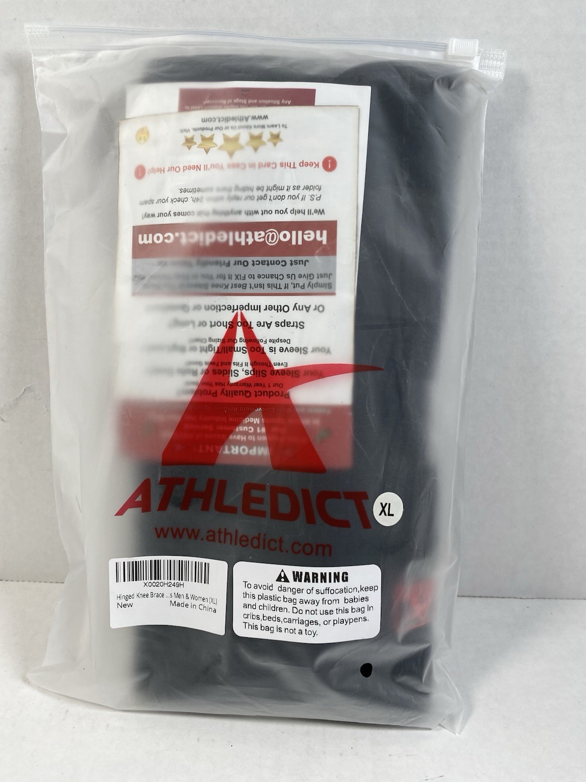 Athledic Knee Brace Compression Sleeve XXXL Black / Red