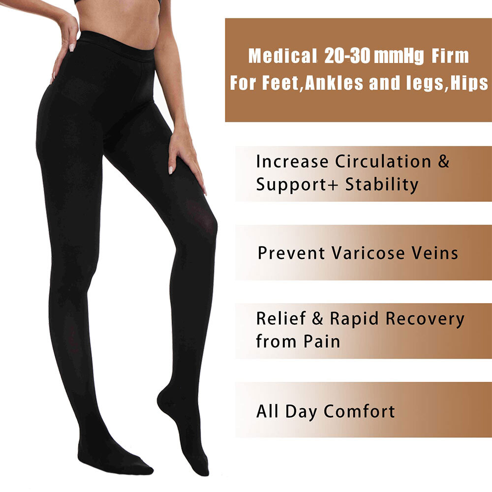 FDA Approved Sheer Compression Stockings Pantyhose Moderate Support 20-30 mmHg