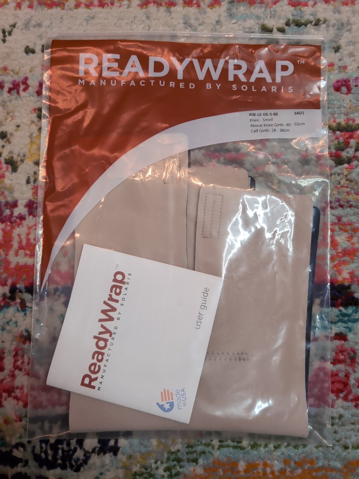 Solaris ReadyWrap Beige Knee SMALL Compression Wrap Open New
