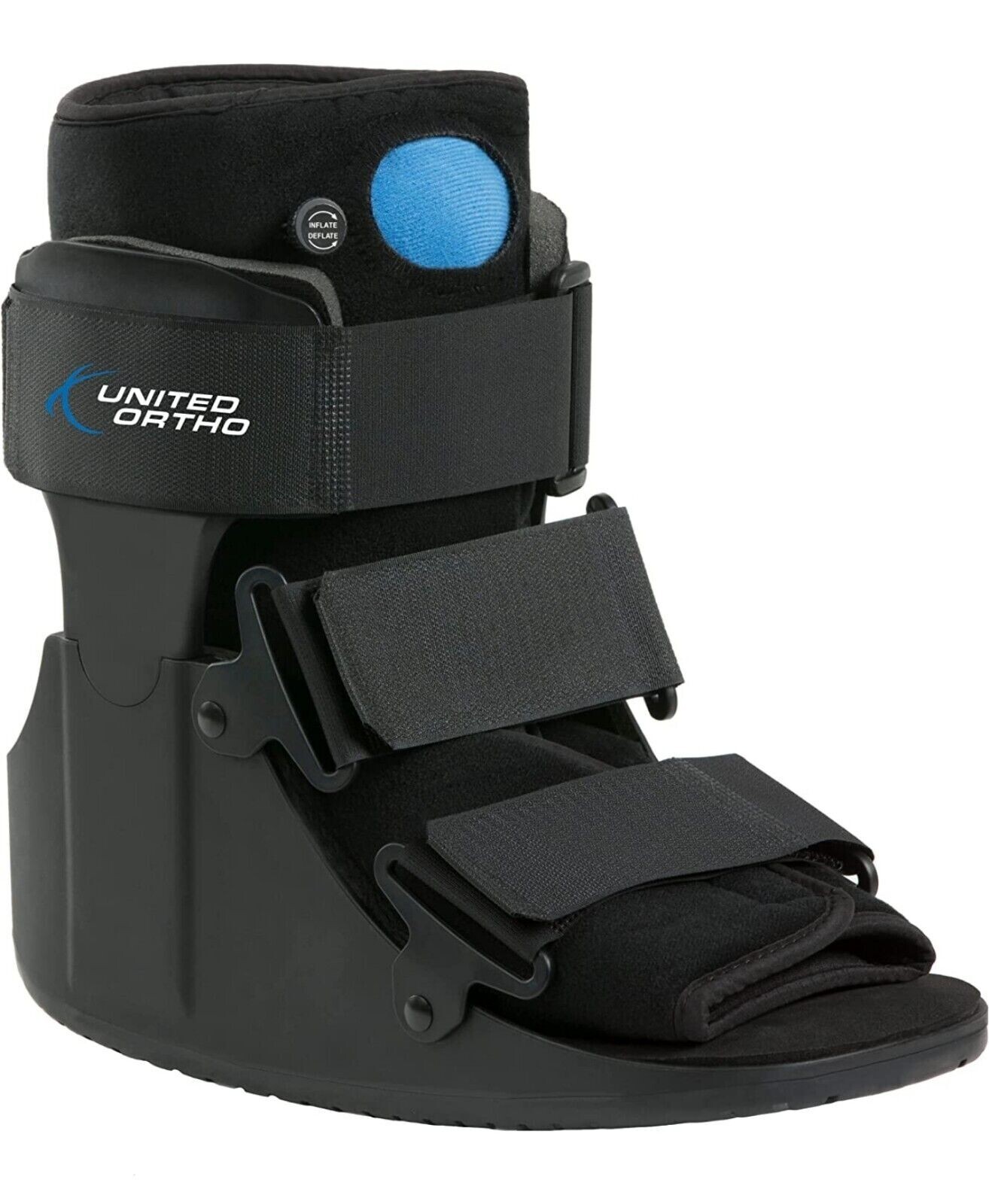 United Ortho Short Air Cam Walker Fracture Boot, Fits Left or Right Medium Black