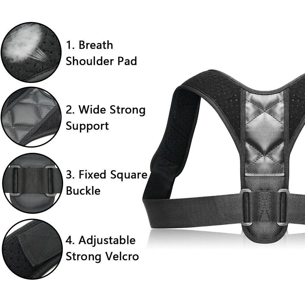 Corrector de postura soporte de espalda para hombres y mujeres 35″-44″ ajustable