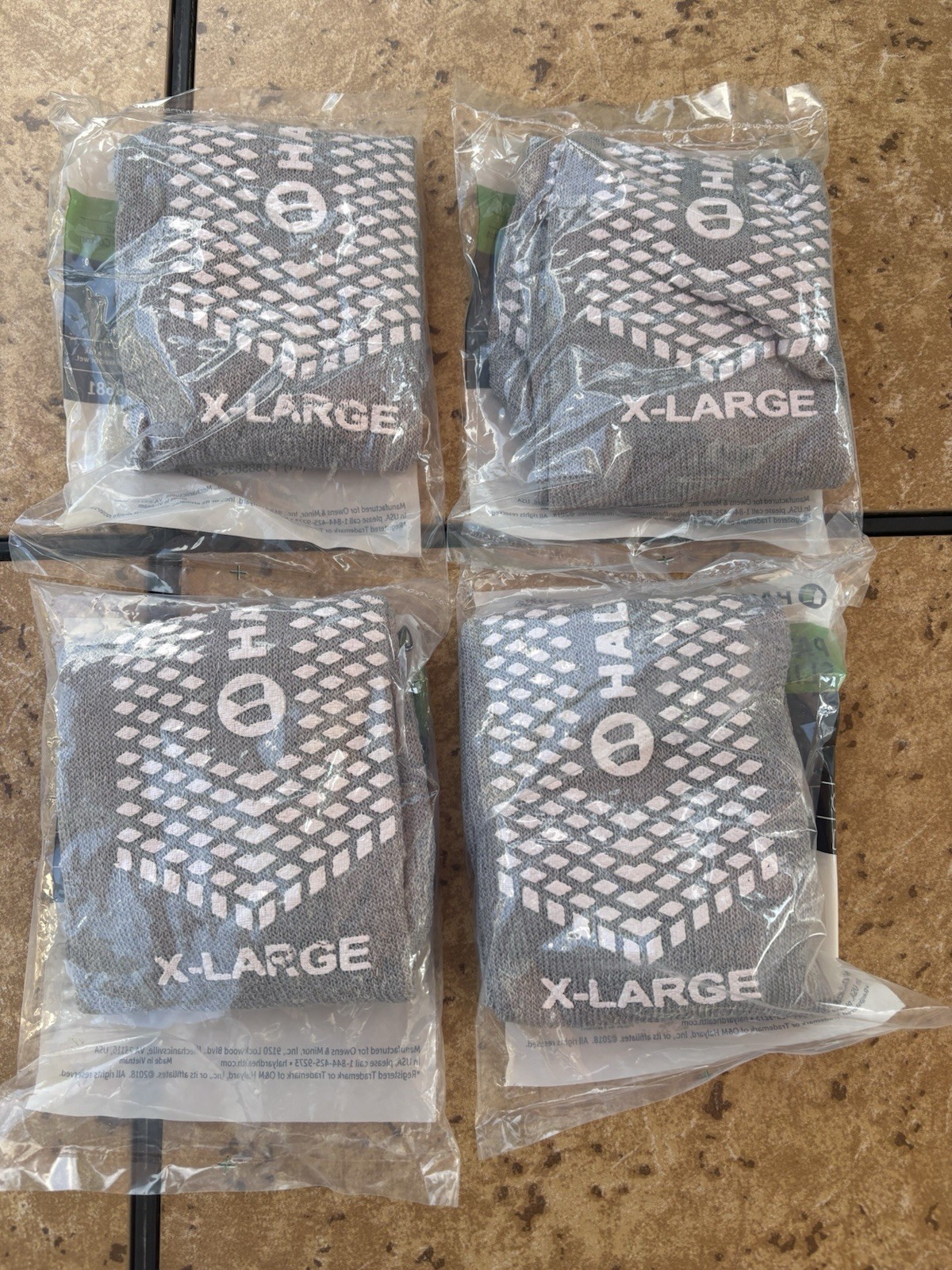 HALYARD Patient Double Tread Slippers Socks, 4 pairs, FREE SHIPPING